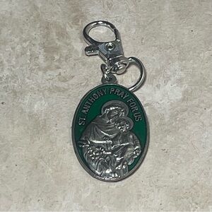 St jude green enamel medal pendant